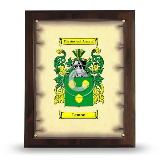 Lemon Coat of Arms Plaque