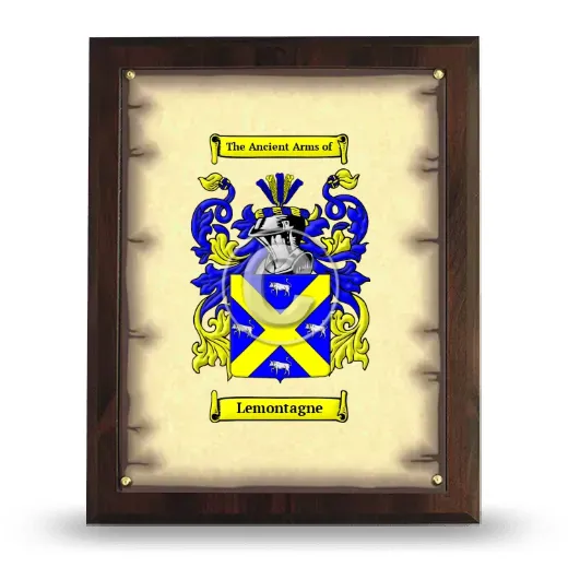 Lemontagne Coat of Arms Plaque