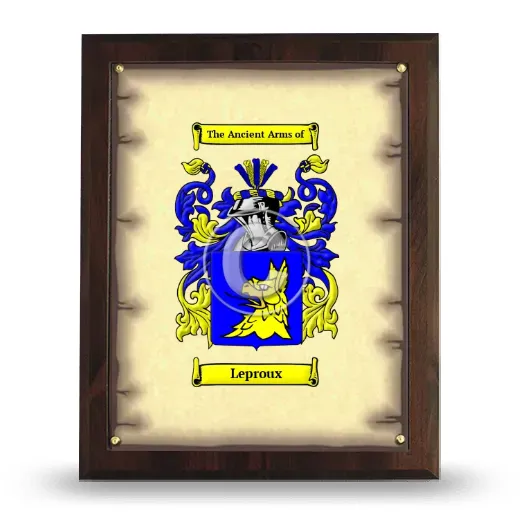 Leproux Coat of Arms Plaque