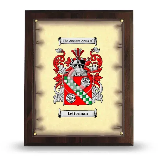 Letterman Coat of Arms Plaque