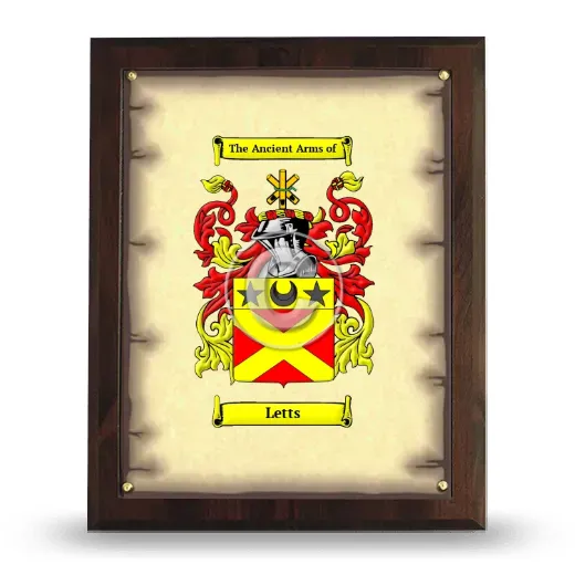 Letts Coat of Arms Plaque