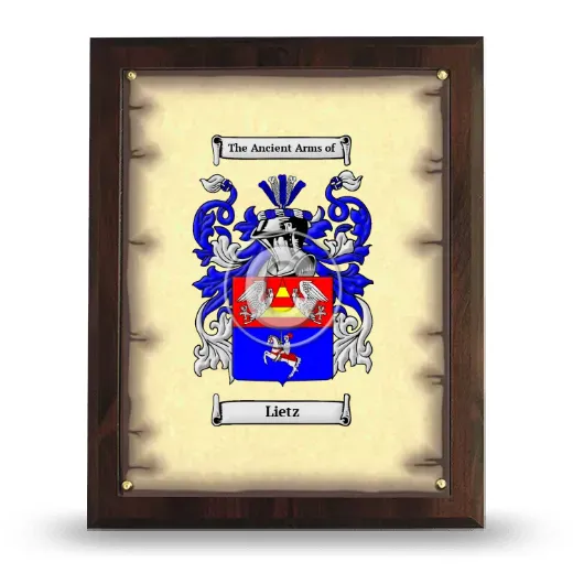 Lietz Coat of Arms Plaque