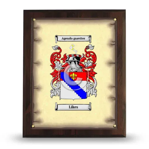 Likes Coat of Arms Plaque
