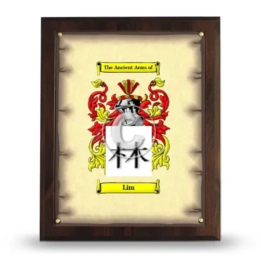 Lim Coat of Arms Plaque