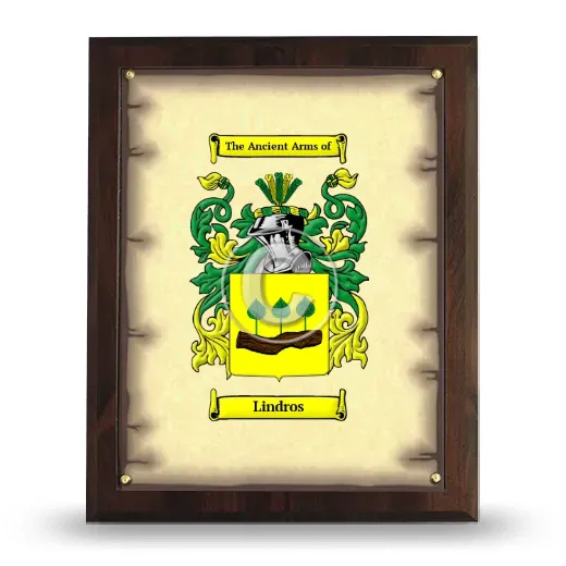 Lindros Coat of Arms Plaque
