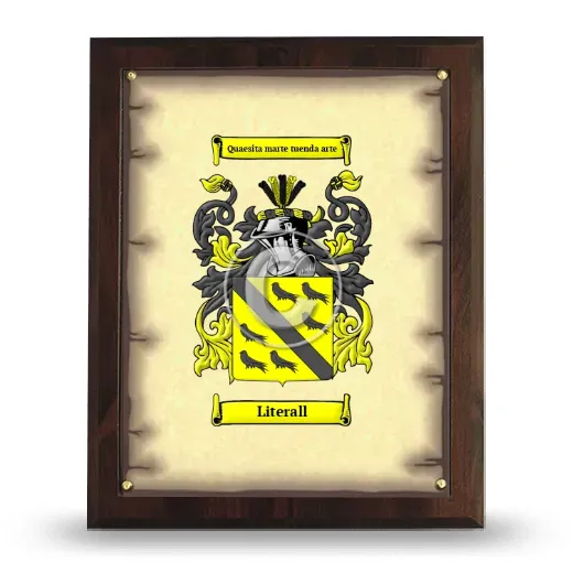 Literall Coat of Arms Plaque