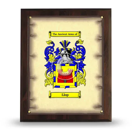 Llop Coat of Arms Plaque