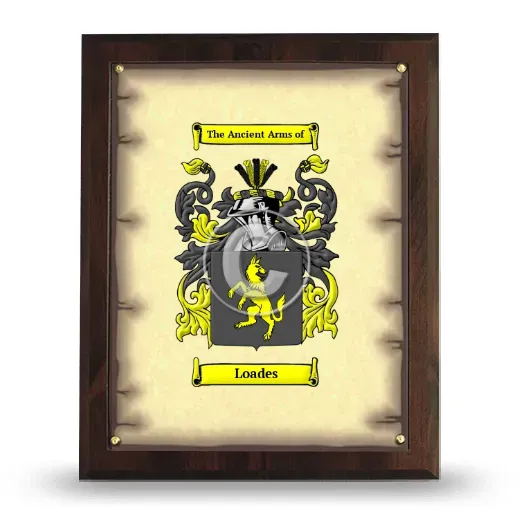 Loades Coat of Arms Plaque
