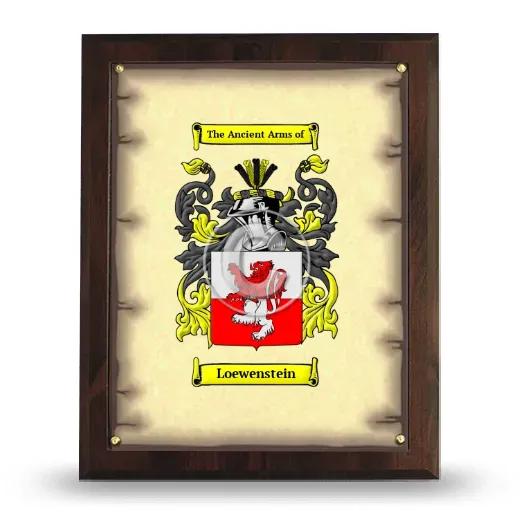 Loewenstein Coat of Arms Plaque