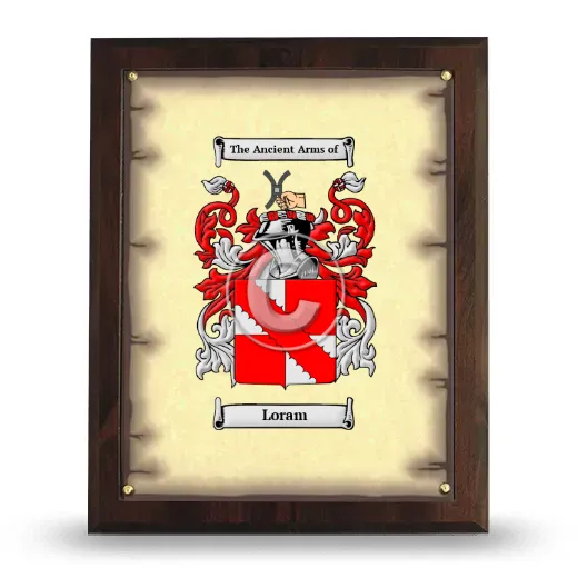 Loram Coat of Arms Plaque