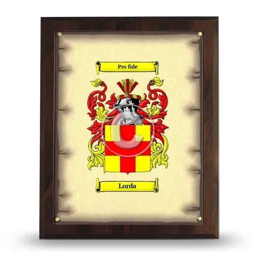 Lorda Coat of Arms Plaque