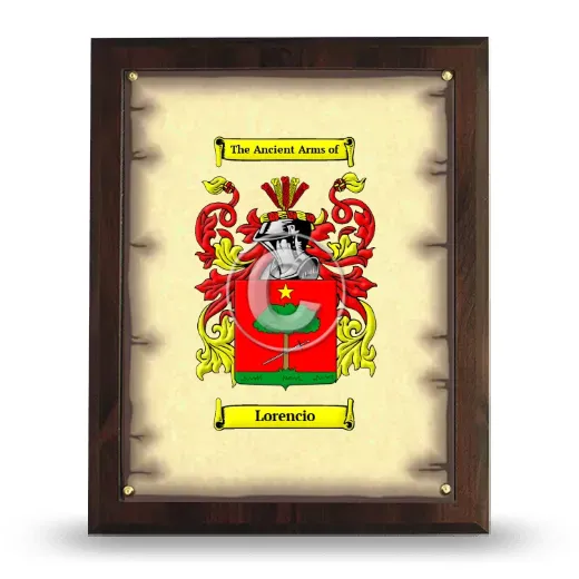 Lorencio Coat of Arms Plaque