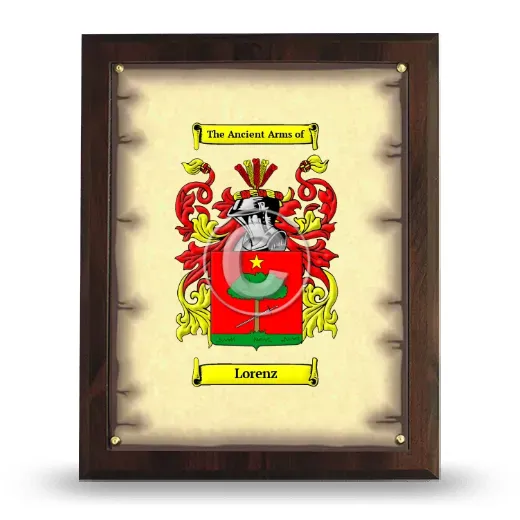 Lorenz Coat of Arms Plaque