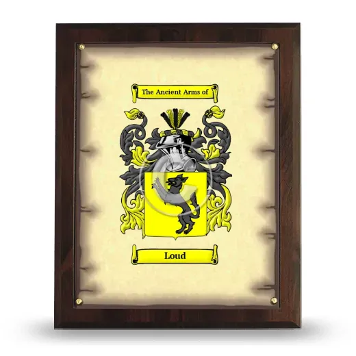 Loud Coat of Arms Plaque