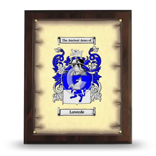 Loverde Coat of Arms Plaque