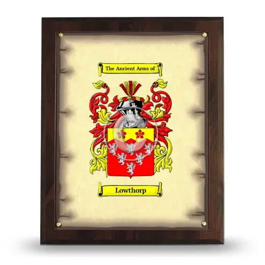 Lowthorp Coat of Arms Plaque