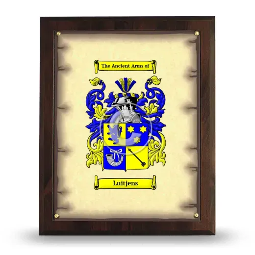 Luitjens Coat of Arms Plaque