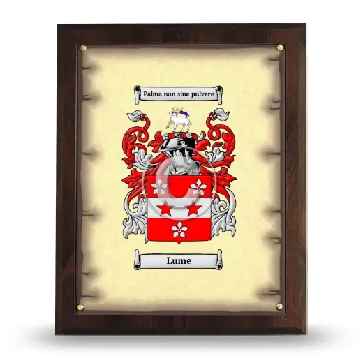 Lume Coat of Arms Plaque