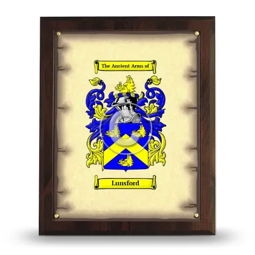Lunsford Coat of Arms Plaque