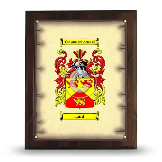 Lunt Coat of Arms Plaque