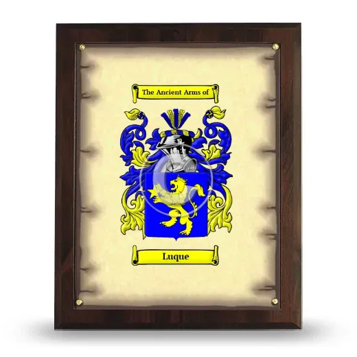 Luque Coat of Arms Plaque