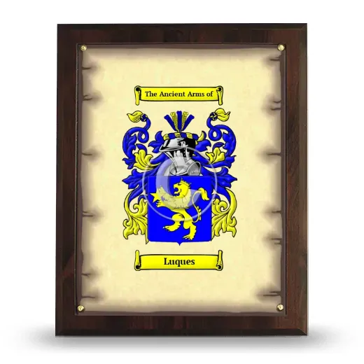 Luques Coat of Arms Plaque