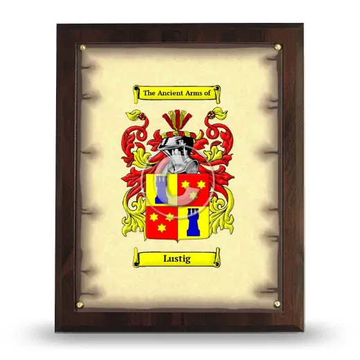 Lustig Coat of Arms Plaque