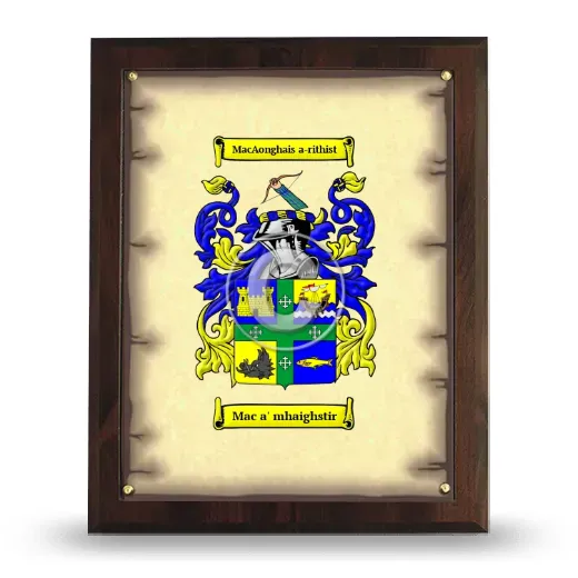 Mac a' mhaighstir Coat of Arms Plaque