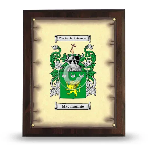 Mac mannie Coat of Arms Plaque