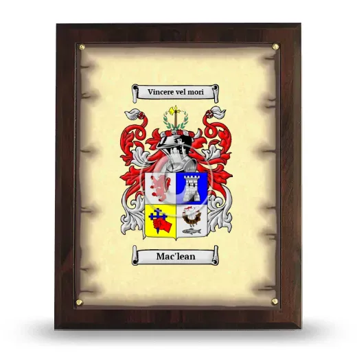 Mac'lean Coat of Arms Plaque