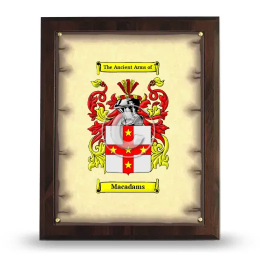 Macadams Coat of Arms Plaque