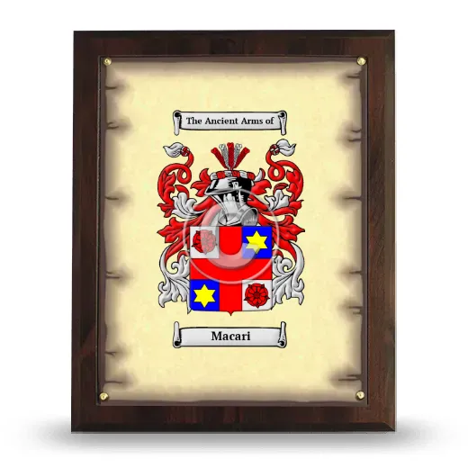 Macari Coat of Arms Plaque