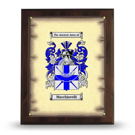 Macchiavelli Coat of Arms Plaque