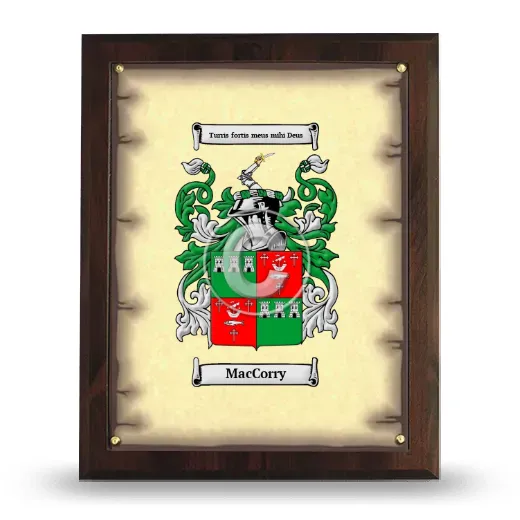 MacCorry Coat of Arms Plaque