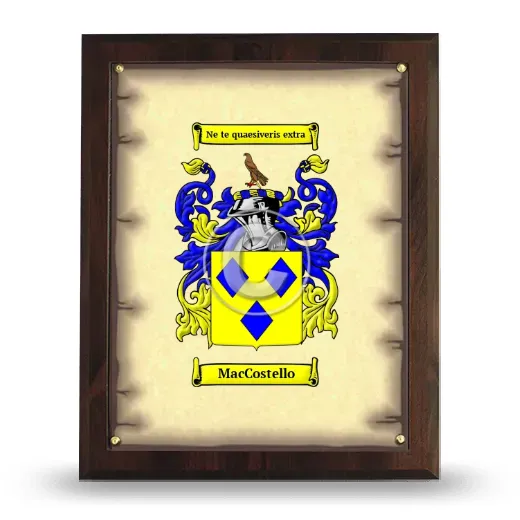 MacCostello Coat of Arms Plaque
