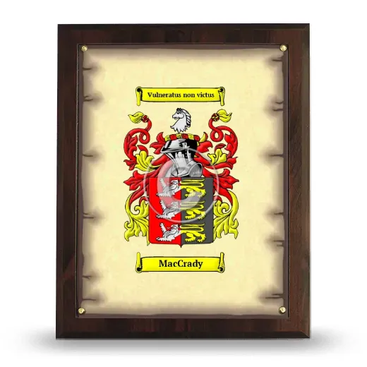 MacCrady Coat of Arms Plaque
