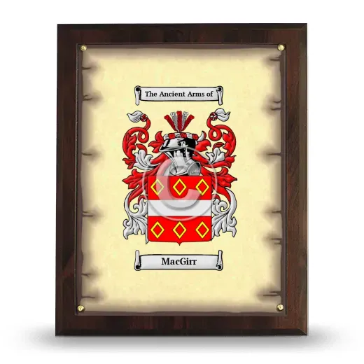 MacGirr Coat of Arms Plaque