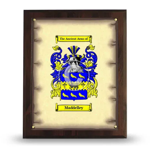 Maddelley Coat of Arms Plaque
