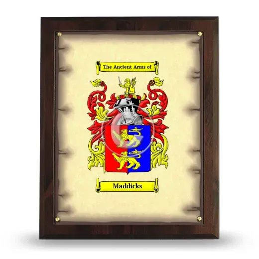 Maddicks Coat of Arms Plaque