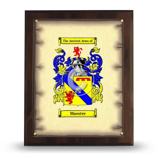 Maestre Coat of Arms Plaque