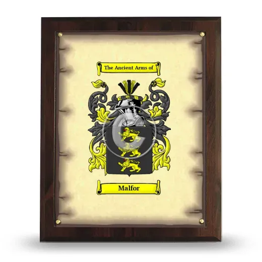Malfor Coat of Arms Plaque