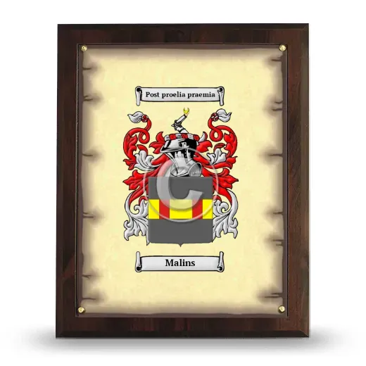 Malins Coat of Arms Plaque