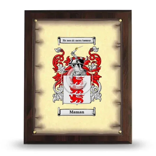 Maman Coat of Arms Plaque