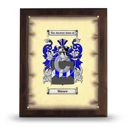 Mance Coat of Arms Plaque