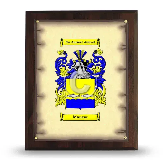 Mances Coat of Arms Plaque