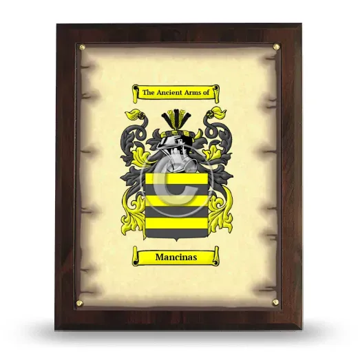 Mancinas Coat of Arms Plaque