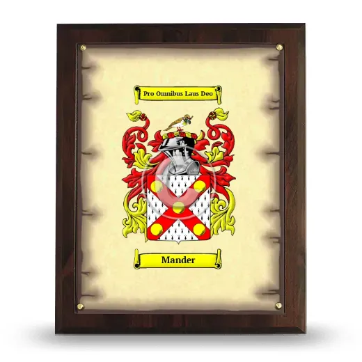Mander Coat of Arms Plaque