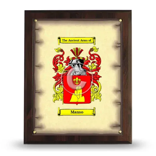 Manso Coat of Arms Plaque