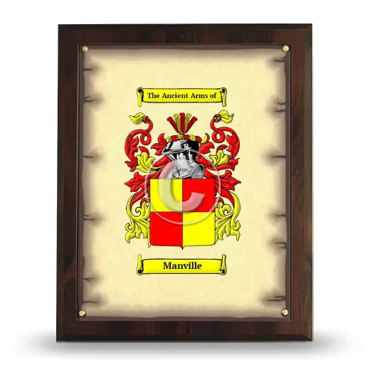Manville Coat of Arms Plaque