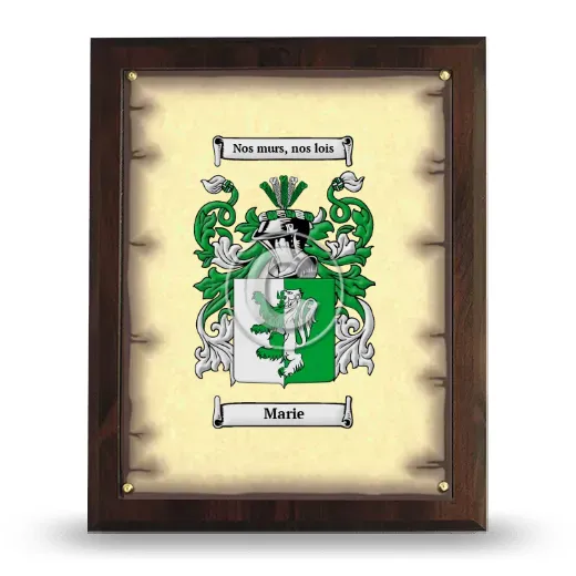 Marie Coat of Arms Plaque